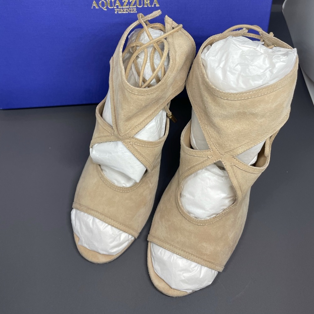 Aquazzura suede booties Nude size 37.5